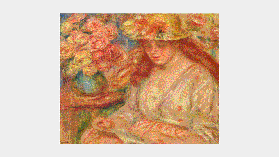 [오늘, 이 작품] 피에르 오귀스트 르누아르ㅣ노란 모자에 빨간 치마를 입은 앙드레(독서)ㅣ1917-1918